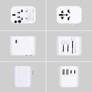 CARGADOR MOVIL EWENT ADAPTADOR DE VIAJE EU USA UK AUS 2-P USB Y 3 TYPE-C 2