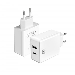CARGADOR MOVIL EWENT CARGA RAPIDA PUERTOS USB-C Y USB-A 45W BLANCO 2