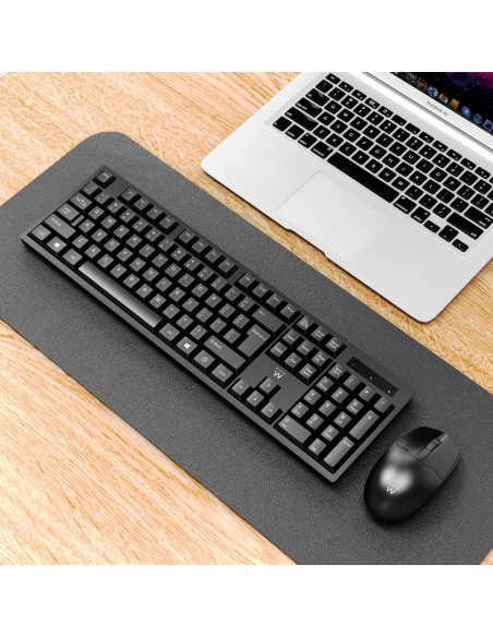 COMBO INALAMBRICO EWENT TECLADO Y RATON ESPAÑOL NEGRO TECLAS PROGRAMABLES