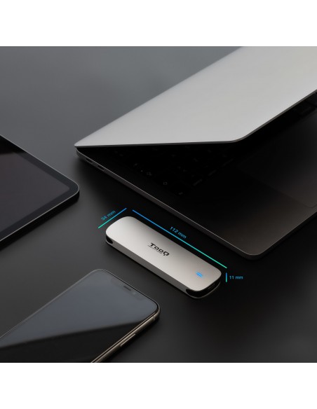 CAJA EXTERNA TOOQ M.2 NGFF USB3.1 GEN1 ALUMINIO PLATA