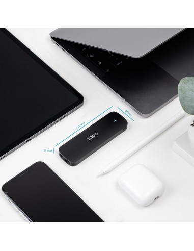 CAJA EXTERNA TOOQ M.2 NVMe USB3.1 GEN2 ALUMINIO NEGRA