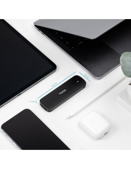 CAJA EXTERNA TOOQ M.2 NVMe USB3.1 GEN2 ALUMINIO NEGRA