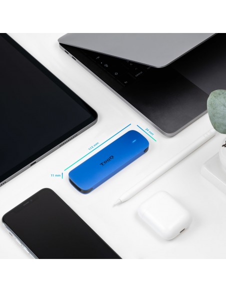 CAJA EXTERNA TOOQ M.2 NVMe USB3.1 GEN2 ALUMINIO AZUL