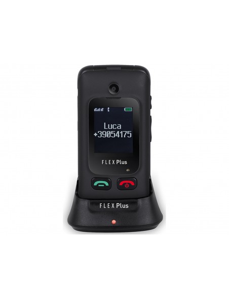 TELEFONO TREVI FLEX PLUS 55 FLIP SENIOR PHONE DUAL SCREEN BLACK