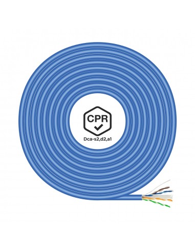 BOBINA CABLE RED AISENS RJ45 LSZH CPR Dca CAT.6 UTP 305M AZUL
