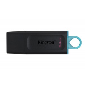 USB 3.2 KINGSTON 64 GB DATATRAVELER EXODIA NEGRO   TURQUESA