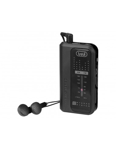 RADIO TREVI BOLSILLO RA 738 FM MINI PORTABLE FM RADIO BLACK