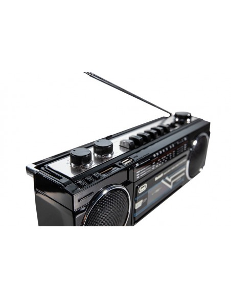 RADIO GRABADORA TREVI USB SD BLUETOOTH CASSETTE RR 501 BT NEGRO