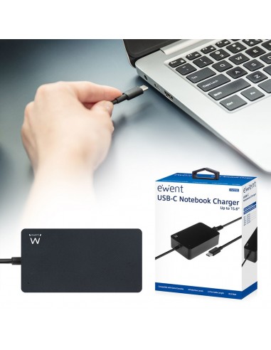 CARGADOR PORTATIL EWENT USB-C 65W NEGRO