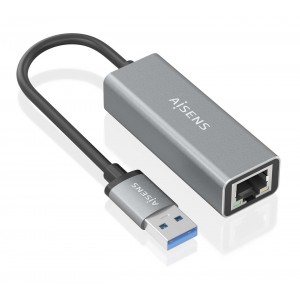 CONVERSOR AISENS USB 3.0 A ETHERNET GIGABIT 10 100 1000 GRIS 15CM