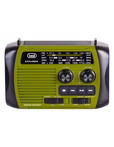 RADIO TREVI RA 7F30 BT EXPLORER RADIO CARGA SOLAR & DINAMO GREEN