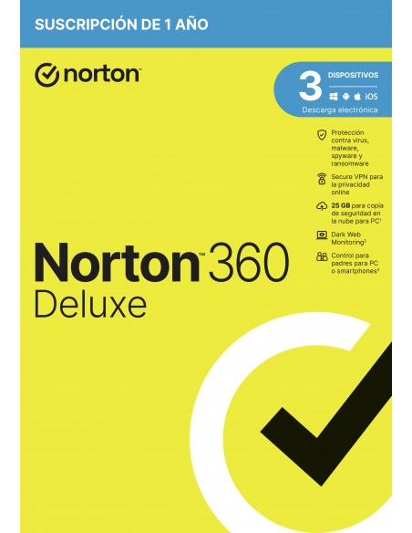 NORTON 360 DELUXE 25GB ES 1 USER 3 DEVICE 12MO GENERIC1 RSP MM GUM