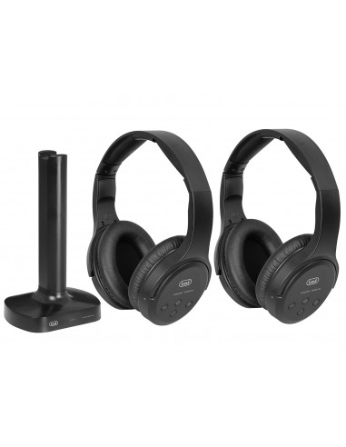 AURICULARES DIADEMA TREVI FRS 1580 TW SET 2 UD RECHARG. WLESS TV HEADPHONES BLK