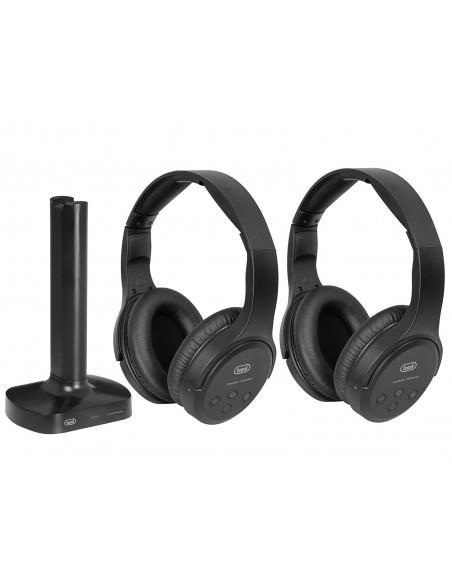 AURICULARES DIADEMA TREVI FRS 1580 TW SET 2 UD RECHARG. WLESS TV HEADPHONES BLK