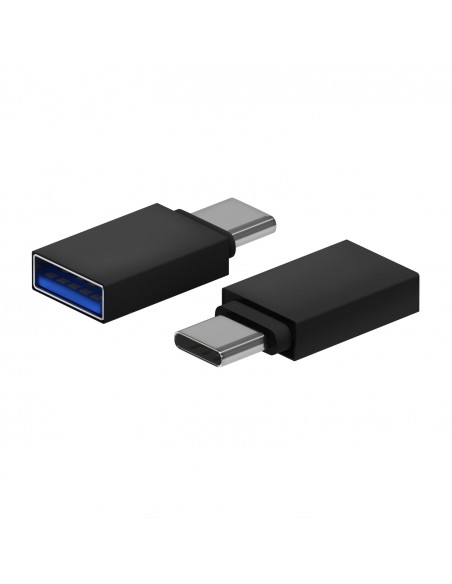 MINI ADAPTADOR AISENS ALUMINIO USB 3.2 GEN1 3A USB-C M-A H NEGRO