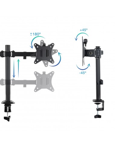 SOPORTE TOOQ MESA GIRA INCLI 2 BRAZOS 17-27" NEGRO