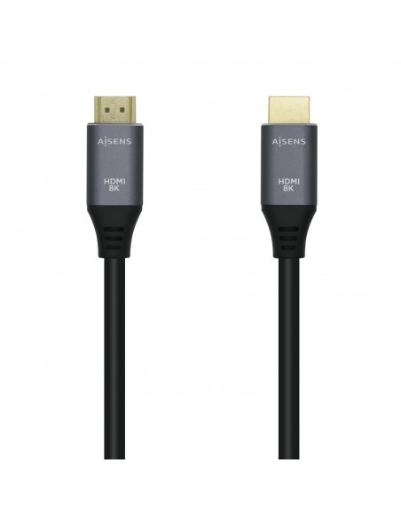 CABLE HDMI AISENS V2.1 ULTRA ALTA VELOCIDAD 8K60HZ M M 1.5M GRIS NEGRO