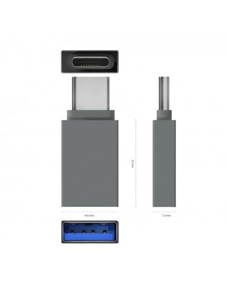 MINI ADAPTADOR AISENS ALUMINIO USB 3.2 GEN1 3A USB-C M-A H GRIS MINI ADAPTADOR AISENS ALUMINIO USB 3.2 GEN1 3A USB-C M-A H GRIS