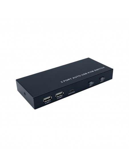 CONMUTADOR KVM AISENS HDMI 4K60HZ USB 1U-2PC CON ALIMENTACION NEGRO