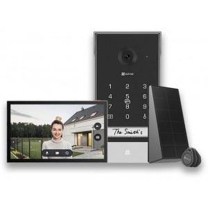 EZVIZ VIDEOPORTERO WIFI EP7 2K BATERIA EXTERIOR CON PANEL SOLAR NEGRO PLATA