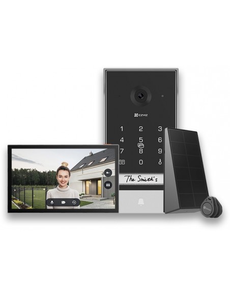 EZVIZ VIDEOPORTERO WIFI EP7 2K BATERIA EXTERIOR CON PANEL SOLAR NEGRO PLATA