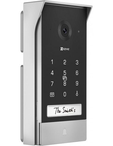 EZVIZ VIDEOPORTERO WIFI EP7 2K BATERIA EXTERIOR CON PANEL SOLAR NEGRO PLATA