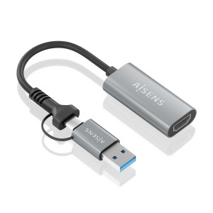 CONVERSOR AISENS ALUMINIO USB-A M+USB-C M-HDMI H 1080P@60HZ 15CM