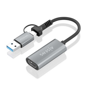 CONVERSOR AISENS ALUMINIO USB-A M+USB-C M-HDMI H 1080P@60HZ 15CM 2