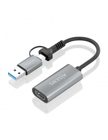 CONVERSOR AISENS ALUMINIO USB-A M+USB-C M-HDMI H 1080P@60HZ 15CM