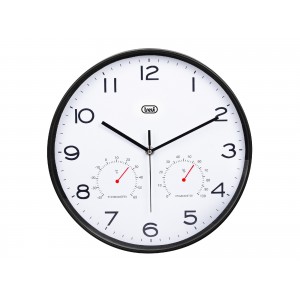 RELOJ PARED TREVI OM 3510 T 30CM WALL CLOCK+TERM.+HYGROM. BLACK