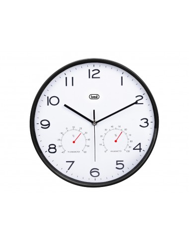 RELOJ PARED TREVI OM 3510 T 30CM WALL CLOCK+TERM.+HYGROM. BLACK