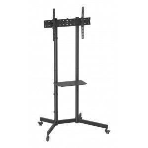 SOPORTE SUELO AISENS RUEDA BANDEJA DVD MONITOR TV 45KG 37-70 NEGRO
