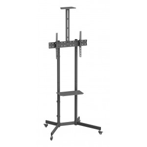 SOPORTE SUELO AISENS RUEDA BANDEJA DVD CAMARA MONITOR TV 45KG 37-70 NEGRO
