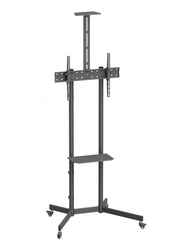 SOPORTE SUELO AISENS RUEDA BANDEJA DVD CAMARA MONITOR TV 45KG 37-70 NEGRO