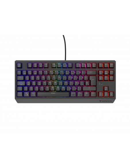 TECLADO GAMING GENESIS THOR230 TKL RGB MECANICO NEGRO SWITCH OUTEMUROJO HOT SWAP