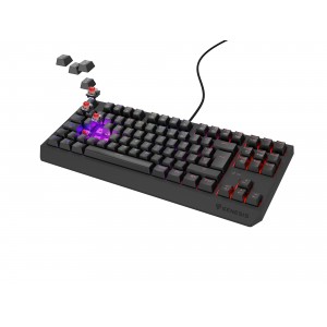 TECLADO GAMING GENESIS THOR230 TKL RGB MECANICO NEGRO SWITCH OUTEMUROJO HOT SWAP 2