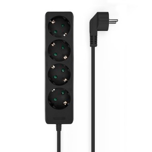 REGLETA AISENS BASE 4 TOMAS SIN INTERRUPTOR CABLE 3x1.5MM2 1.4M NEGRO