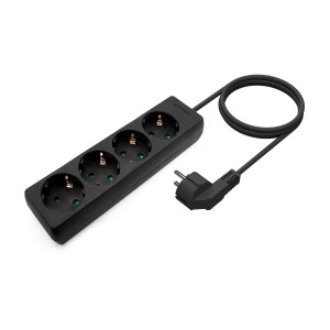 REGLETA AISENS BASE 4 TOMAS SIN INTERRUPTOR CABLE 3x1.5MM2 1.4M NEGRO 2