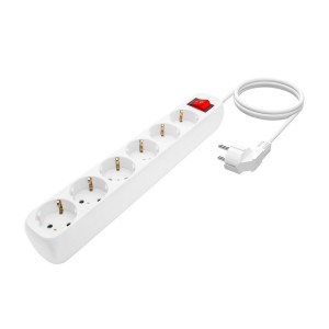 REGLETA AISENS BASE 6 TOMAS INTERRUPTOR CABLE 3x1.5MM2 1.4M BLANCO 2