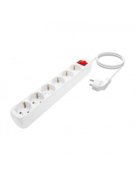 REGLETA AISENS BASE 6 TOMAS INTERRUPTOR CABLE 3x1.5MM2 1.4M BLANCO