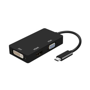 CABLE CONVERSOR AISENS USB-C M A DVI H-HDMI H-VGA H NEGRO 15CM