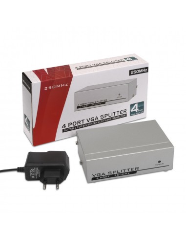DUPLICADOR AISENS SVGA PARA 4 MONITORES CON ALIMENTACION