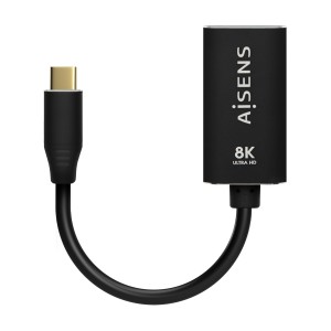 CABLE CONVERSOR AISENS ALUMINIO USB-C A DISPLAYPORT 8K60HZ NEGRO 15CM 2
