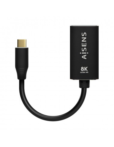 CABLE CONVERSOR AISENS ALUMINIO USB-C A DISPLAYPORT 8K60HZ NEGRO 15CM
