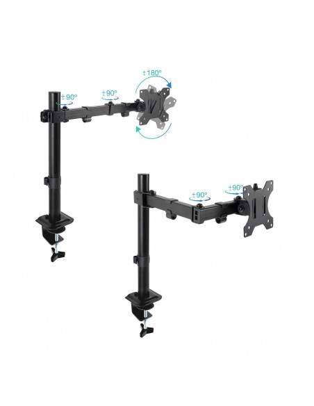 SOPORTE TOOQ MESA GIRA INCLI 1 BRAZO 17-32" NEGRO