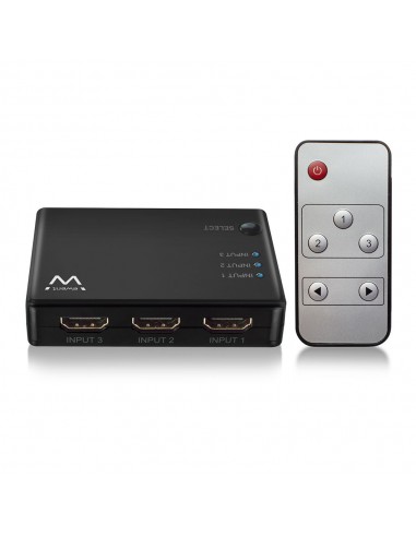 CONMUTADOR EWENT HDMI 3 PUERTOS 4K 30HZ  USB MANDO A DISTANCIA