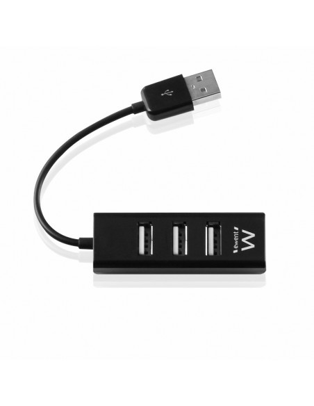 HUB EWENT USB 2.0 HIGH SPEED USB-A 4 PUERTOS NEGRO