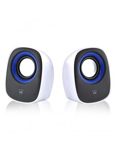 ALTAVOCES EWENT 2.0 5 W RMS CONTROL DE VOLUMEN USB BLANCO NEGRO