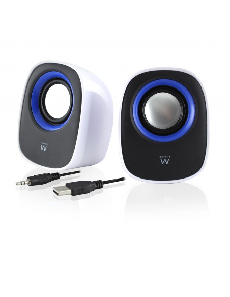 ALTAVOCES EWENT 2.0 5 W RMS CONTROL DE VOLUMEN USB BLANCO NEGRO
