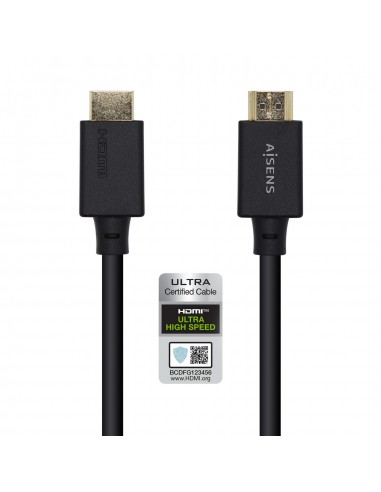 CABLE HDMI AISENS V2.1 ULTRA ALTA VELOCIDAD CERTIFICADO 8K60H M M 2.0M NEGRO